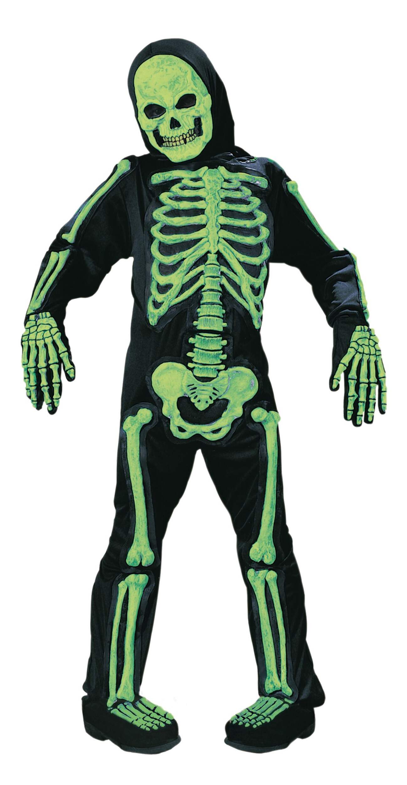 3D X-Ray Neon Skeleton Jumpsuit Halloween Costume, Kids, Small | Party City
