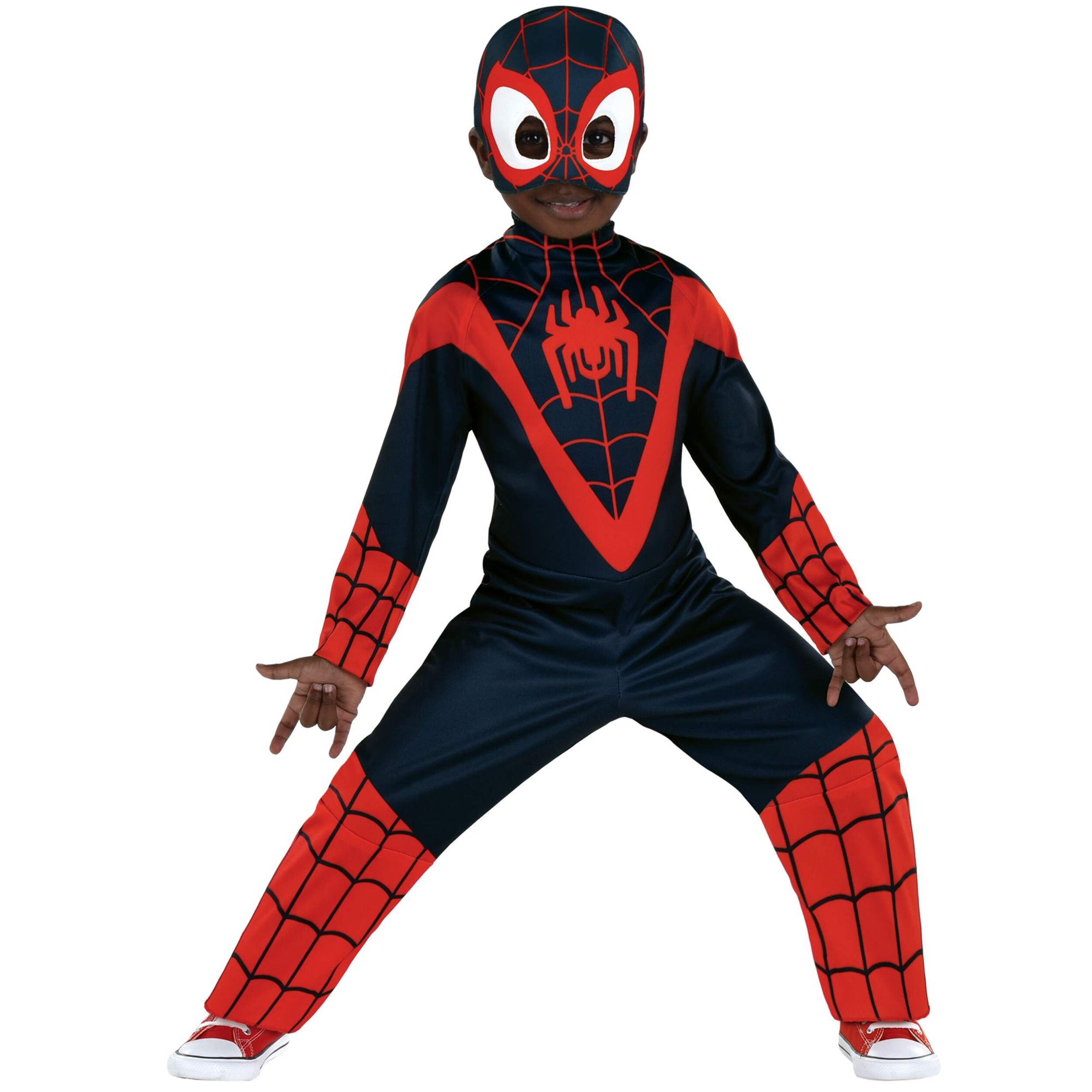 Costume d'Halloween Spider-Man Miles Morales pour tout-petit Marvel Spidey et ses amis extraordinaires, 3T-4T Front_Flat