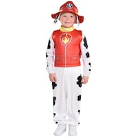 Kids' Nickelodeon PAW Patrol Marshall Red Jumpsuit with Hat Halloween Costume, Assorted Sizes Front_Flat