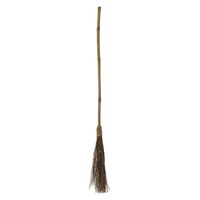 Rustic Bamboo Quidditch Witch Broom, Brown, 44-in, Wearable Costume Accessory for Halloween Front_Flat
