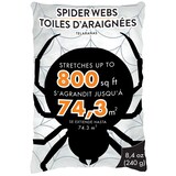 Toile d'araignée extensible, blanc, 8,4 oz, décoration intérieure/extérieure pour l'Halloween Front_Flat