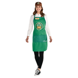 Barista Kit with Hat, Apron & Name Tag, Brown/Green, One Size, 3-pk, Wearable Costume Accessories for Halloween Front_Flat
