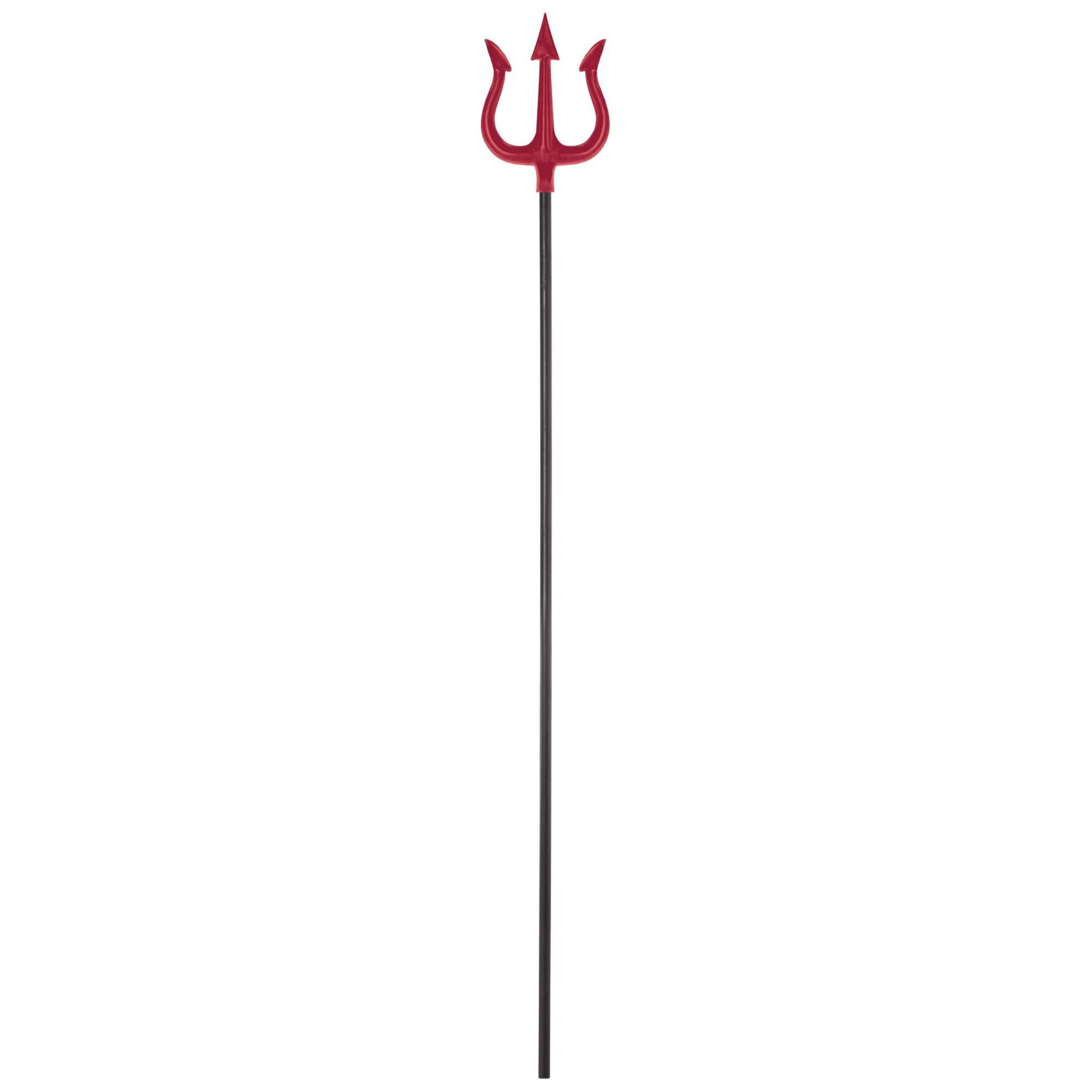 Giant Devil Pitchfork Weapon, Red/Black, 57-in, Wearable Costume Prop for Halloween Front_Flat