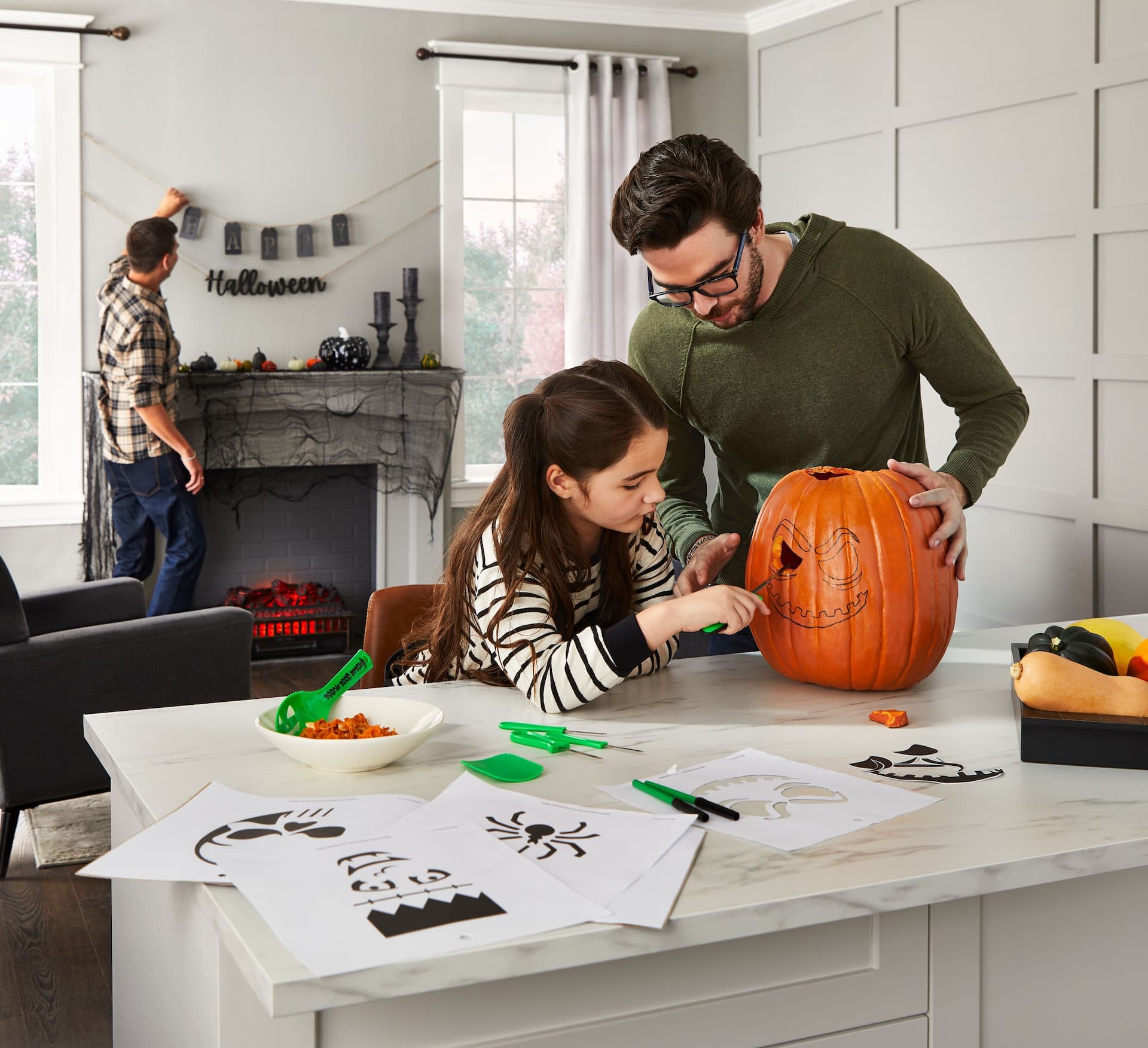 Pumpkin Carving Kit with 12 Stencils Green 20 pk Indoor Outdoor Decoration for Halloween Canadian Tire
