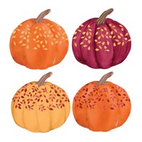 Sophistiplate Pumpkin Paper Disposable Salad Plates with Foil Accents, Orange/Red, 8-in, 8-pk, for Fall Front_Flat