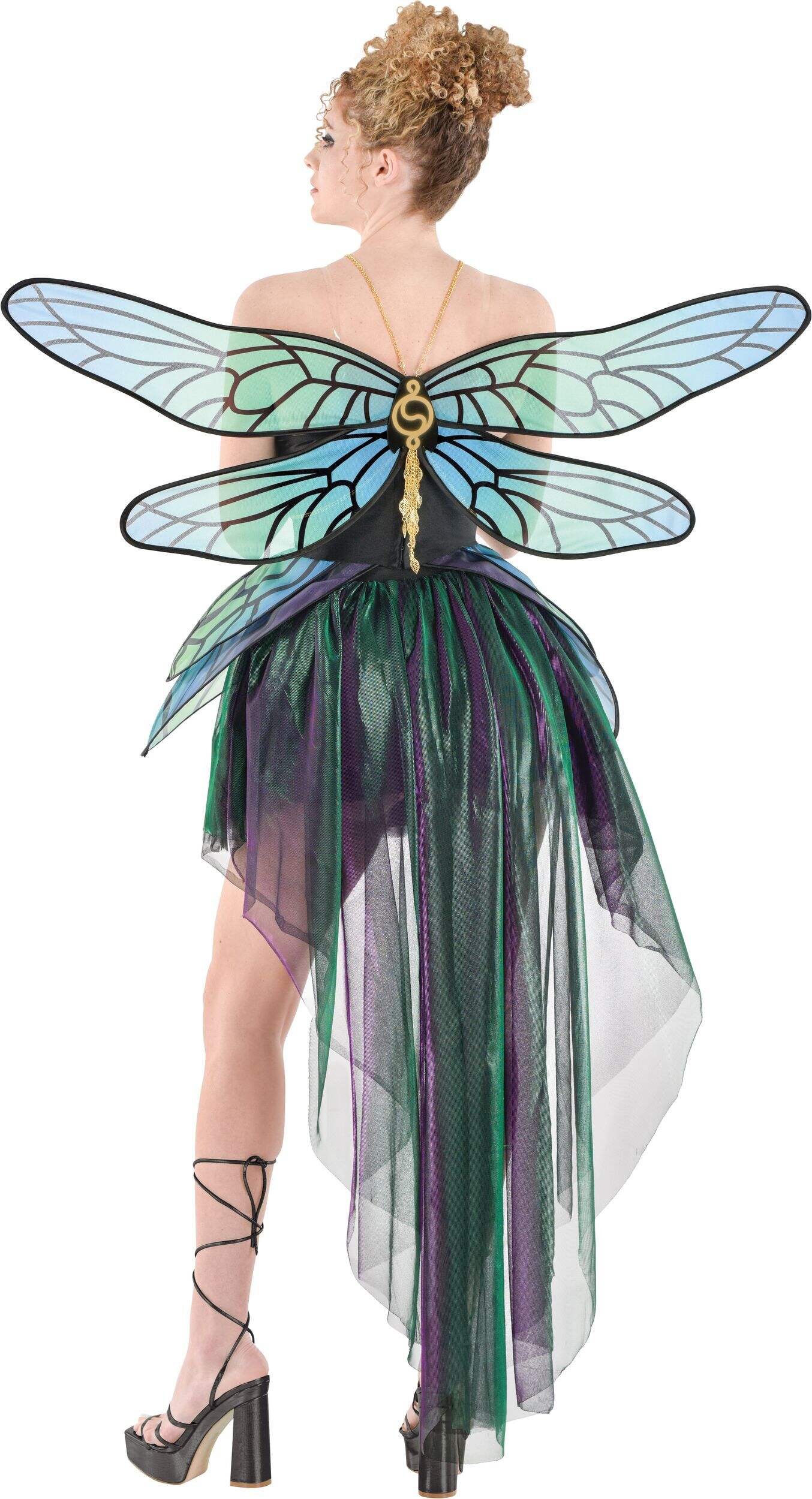 Body Chain Dragonfly Insect Wings, Green/Blue, One Size, Wearable Costume Accessory for Halloween Back_Flat