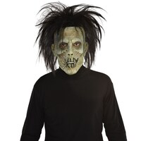 Disney Hocus Pocus Billy the Zombie Stitched Mouth Decaying Mask, Black/Green, One Size, Wearable Costume Accessory for Halloween Front_Flat