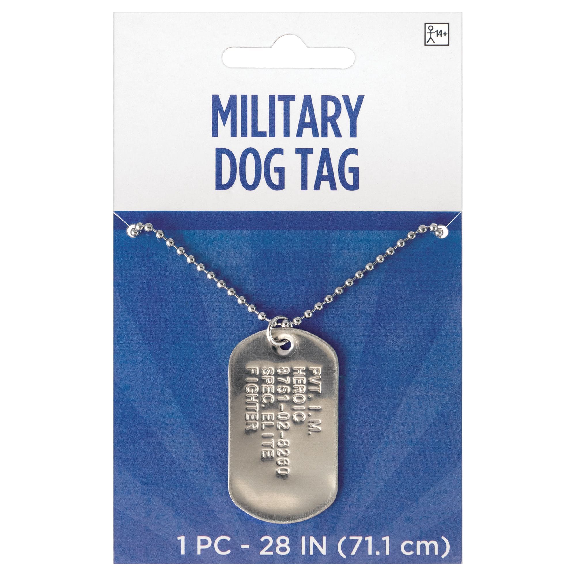 Vintage Bronze Finish Military Dog Name Tag Gun Necklace Chain