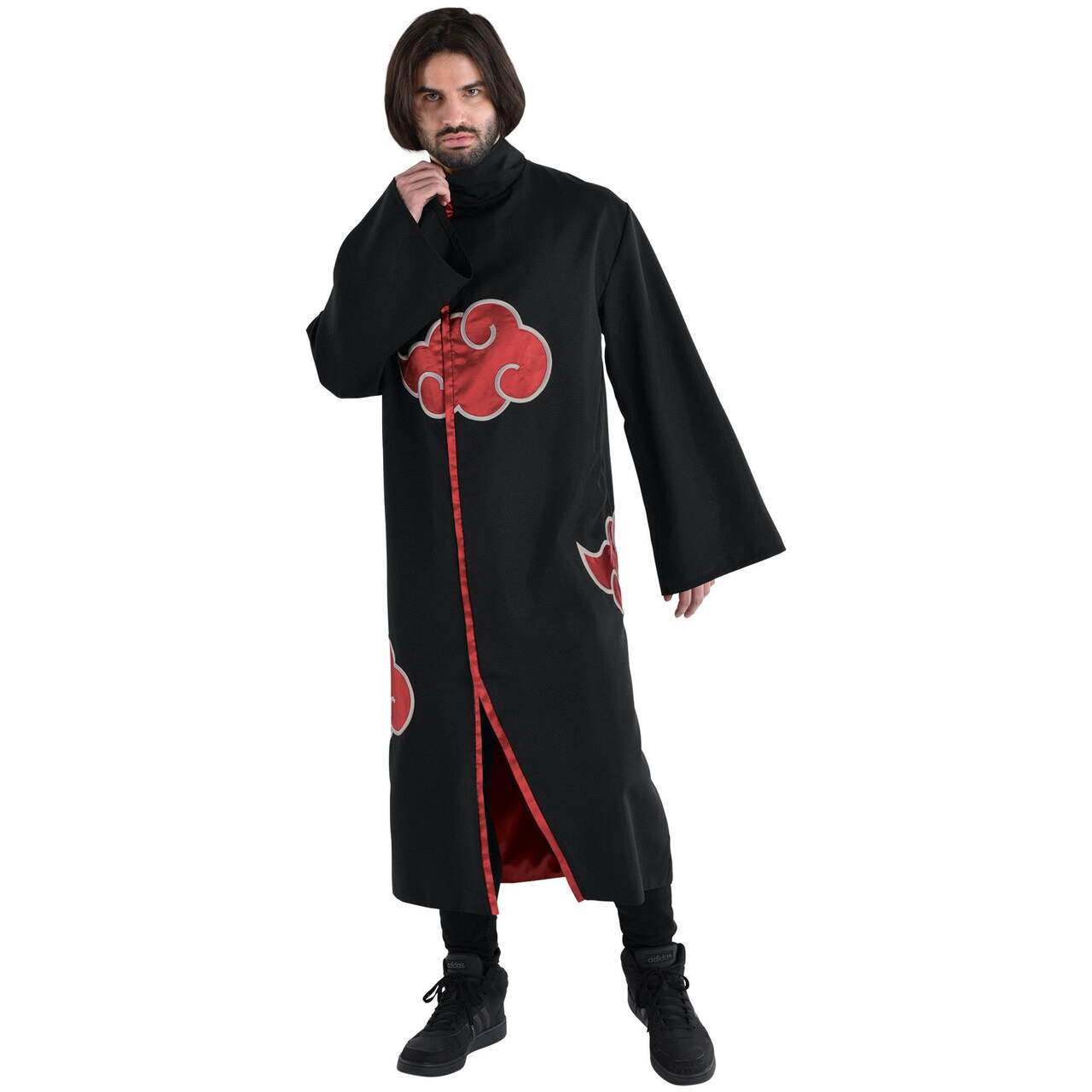 Adult Naruto Akatsuki Robe Anime, Black/Red, One Size, Wearable Costume  Accessory for Halloween