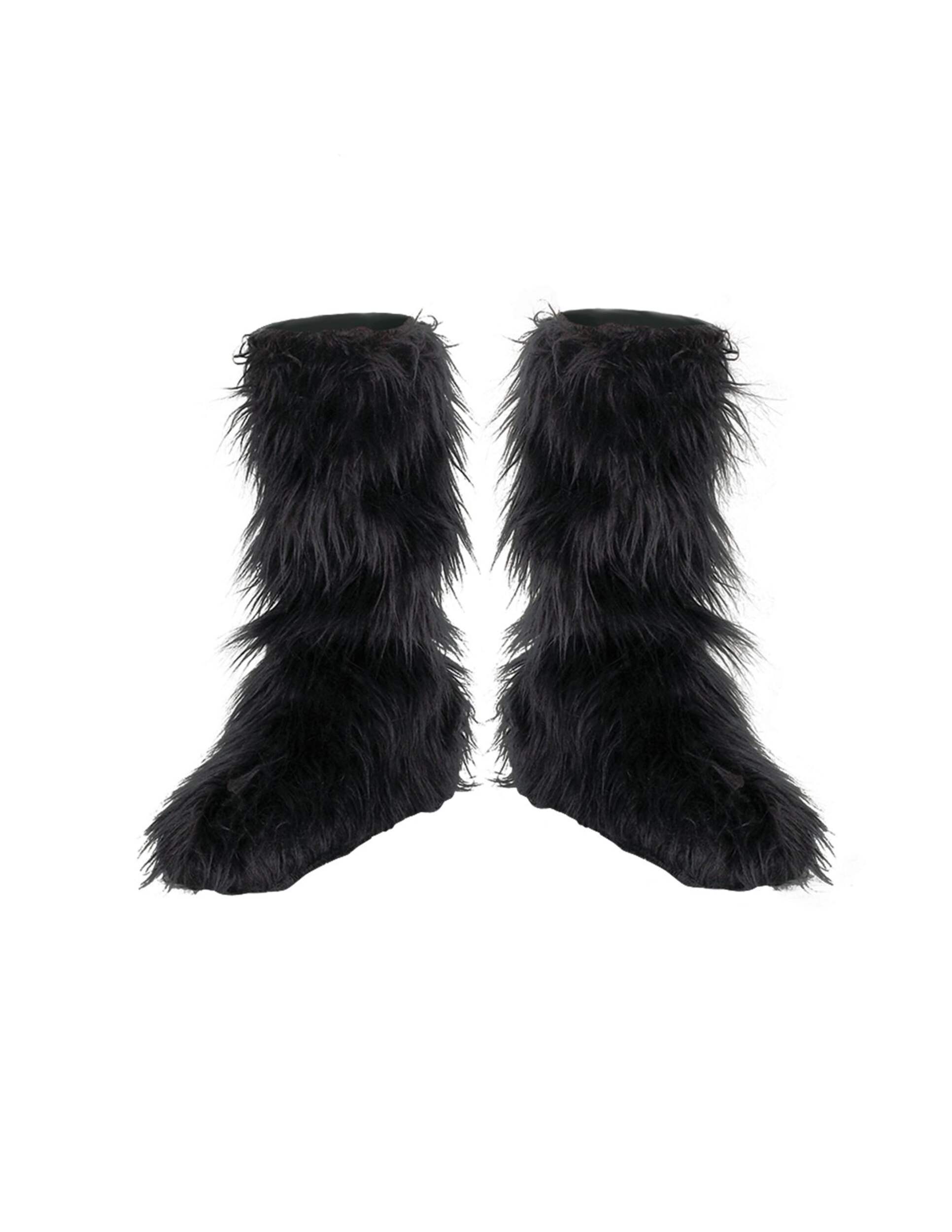 Furry Animal Feet Boot Covers, Black, One Size, Wearable Costume Accessory for Halloween Composite_or_Mixed