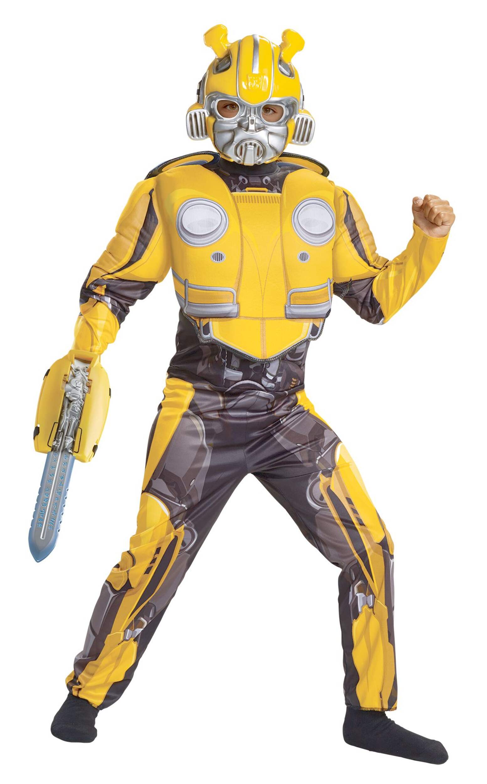 Transformers Bumblebee Stinger Sword Weapon, Yellow/Silver, 18-in, Wearable Costume Accessory for Halloween Front_Angled_Left