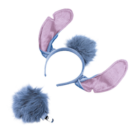 Disney Lilo & Stitch Kit with Headband Ears & Tail, Blue/Pink, One Size, 2-pk, Wearable Costume Accessories for Halloween