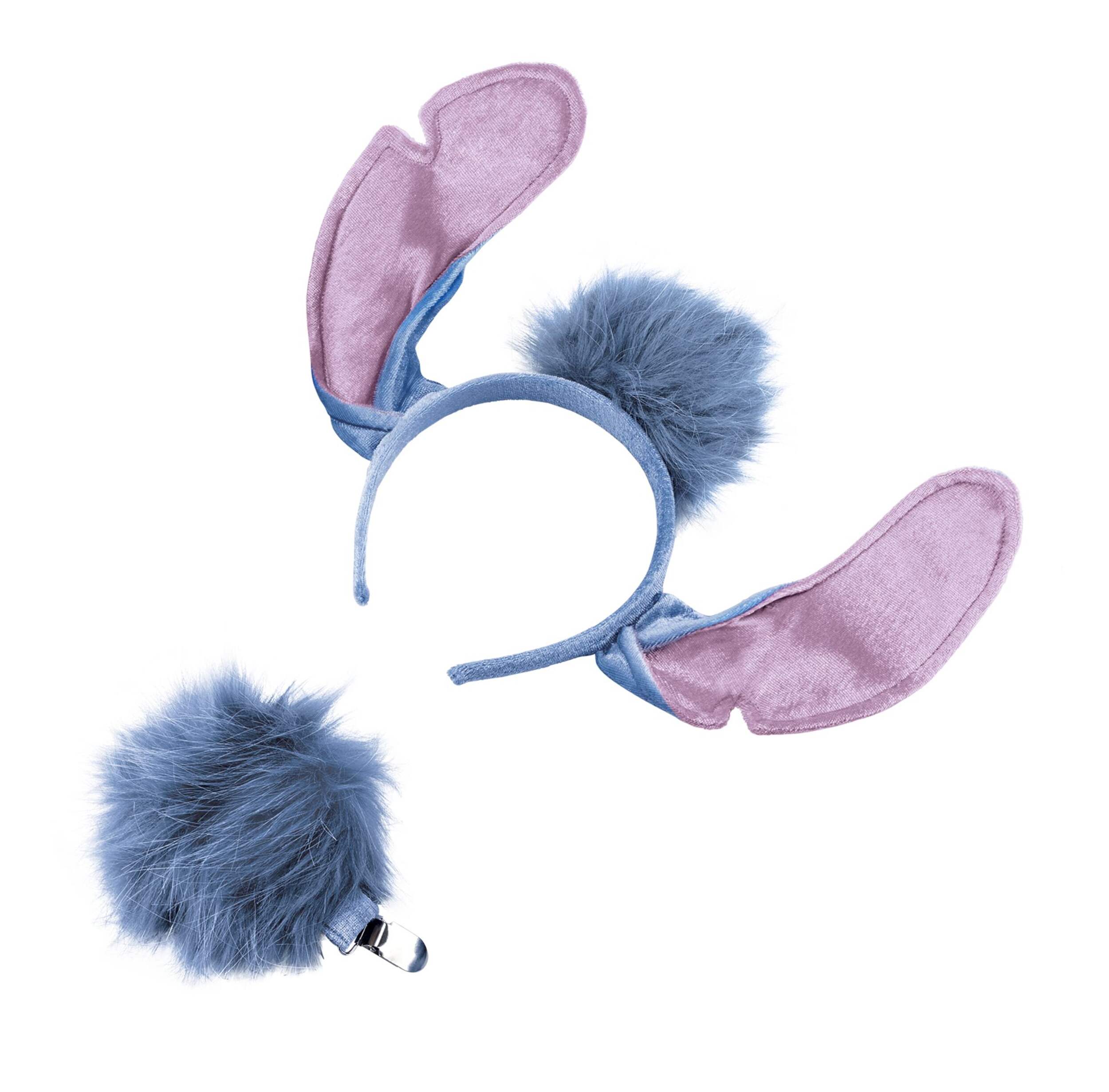 Disney Lilo & Stitch Kit with Headband Ears & Tail, Blue/Pink, One Size, 2-pk, Wearable Costume Accessories for Halloween Composite_or_Mixed
