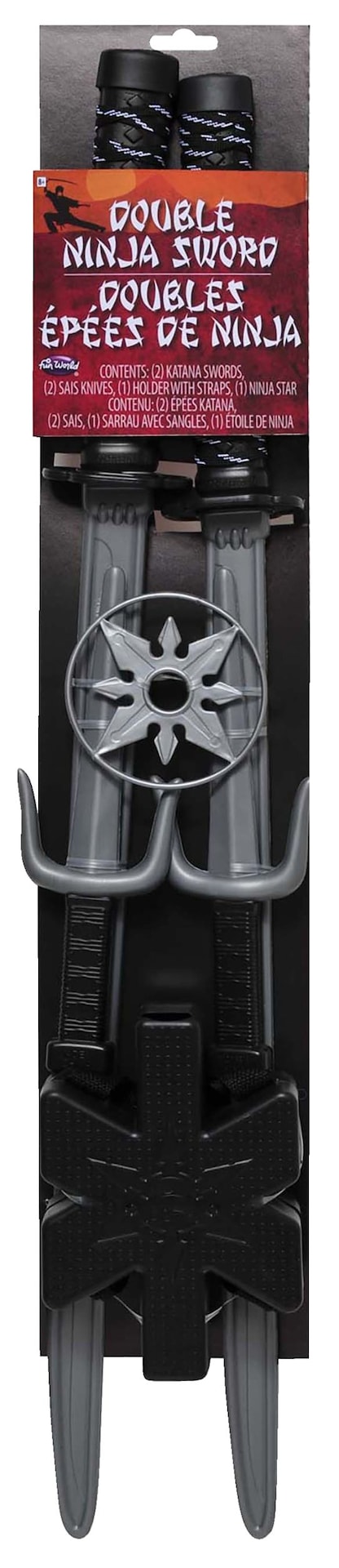 Ninja Double Sword Set, One Size, 6-pc, Wearable Costume Accessory