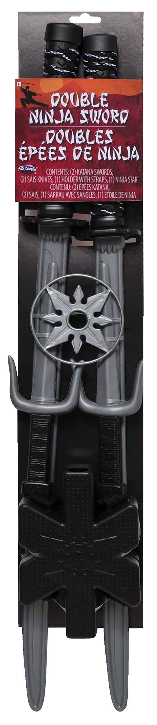 Ninja Double Sword Set, One Size, Wearable Costume Accessory for