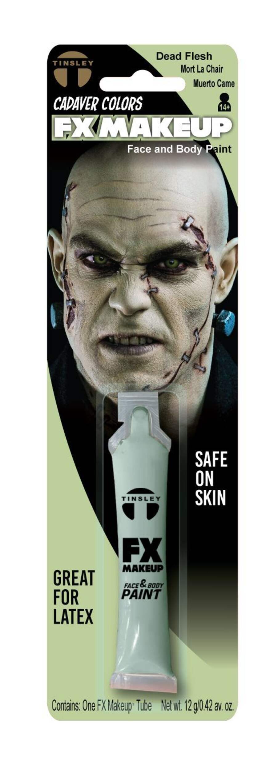 Tinsley Transfers FX Special Effects Face & Body Paint Makeup, White, 12-g, Costume Accessory for Halloween Front_Flat