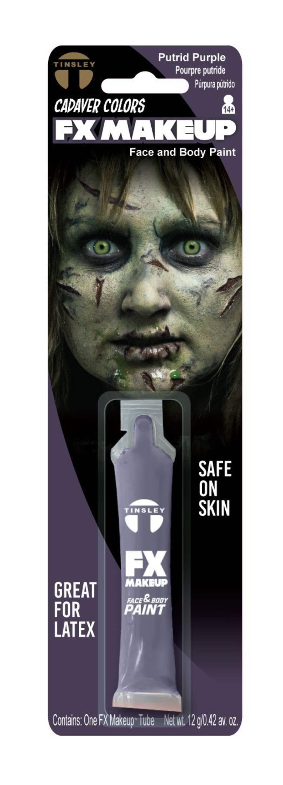 Tinsley Transfers FX Special Effects Face & Body Paint Makeup, Purple, 12-g, Costume Accessory for Halloween Front_Flat