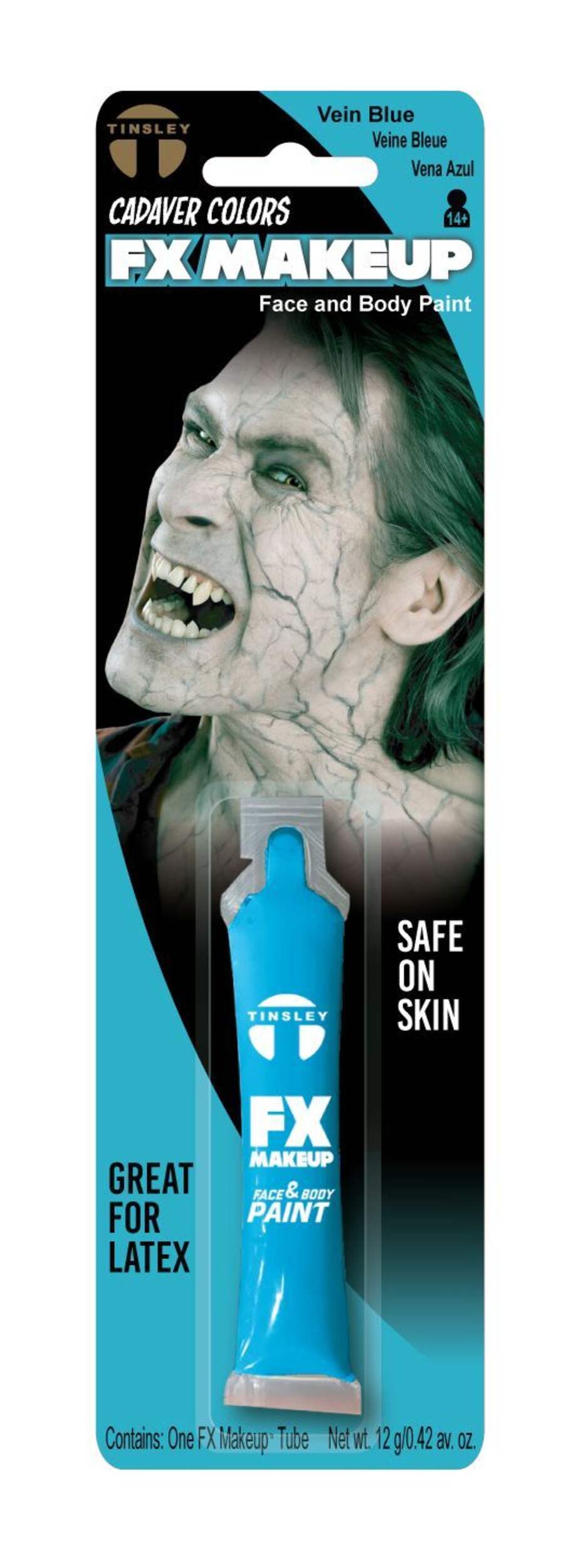 Tinsley Transfers FX Special Effects Face & Body Paint Makeup, Blue, 12-g, Costume Accessory for Halloween Front_Flat