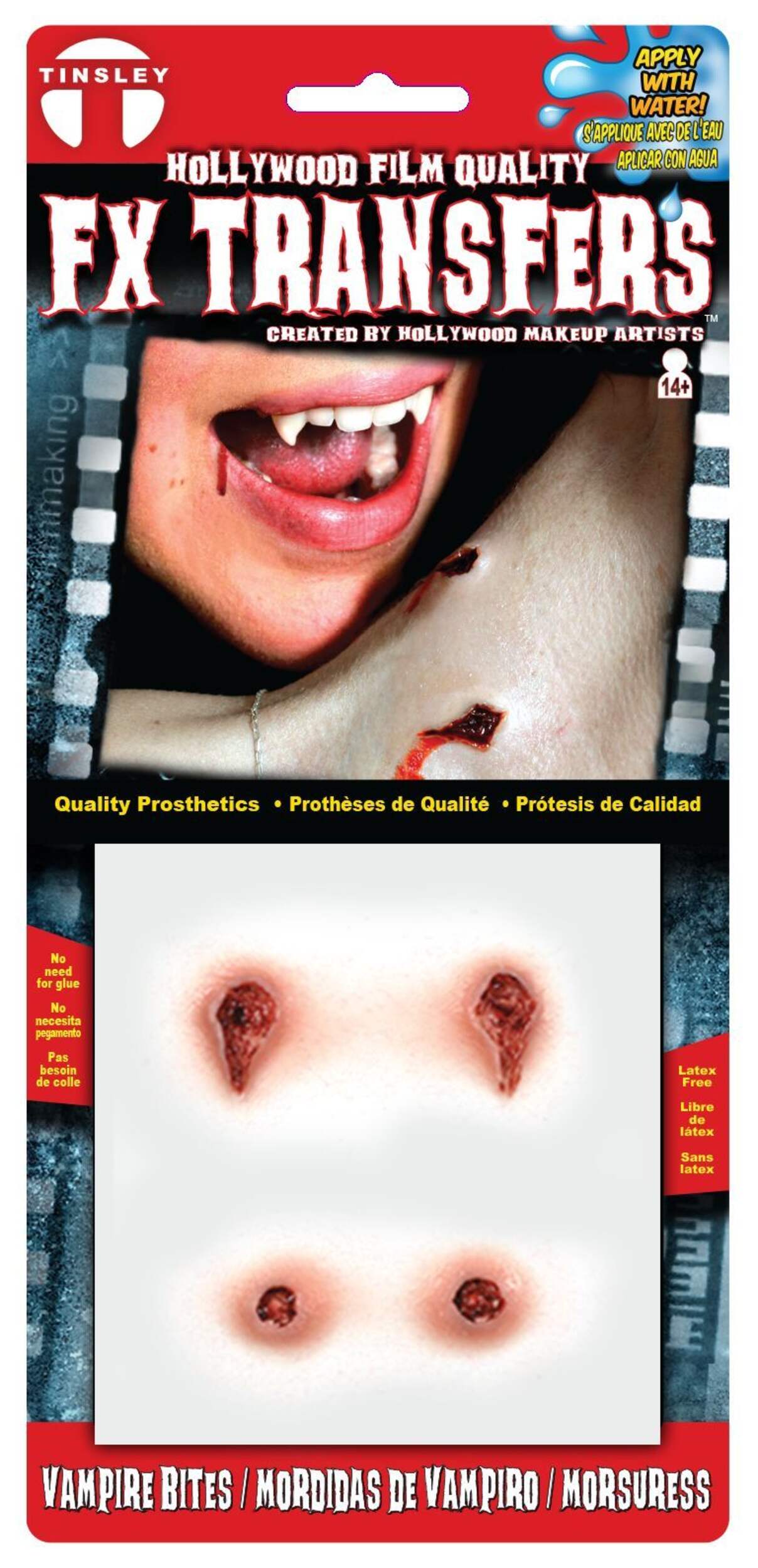 Prothèse 3D morsures de vampire Front_Flat