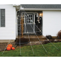 LED Light-Up Spider Web Yard Set, White, 12-ft, Outdoor Decoration for Halloween
