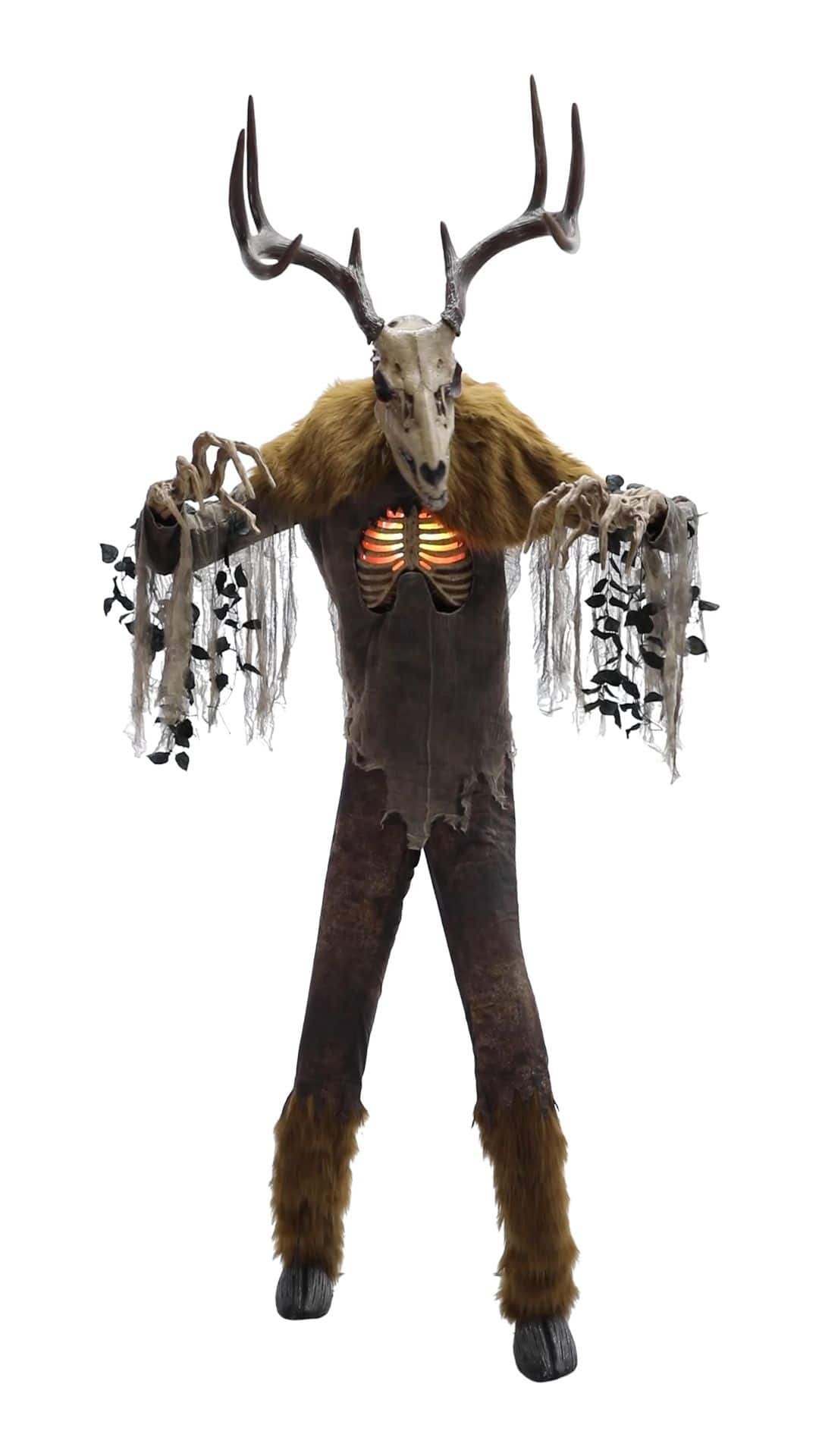 Wendigo Animated Light Up Monster Character Brown 12 ft Sound Light Activated Indoor Outdoor Decoration for Halloween