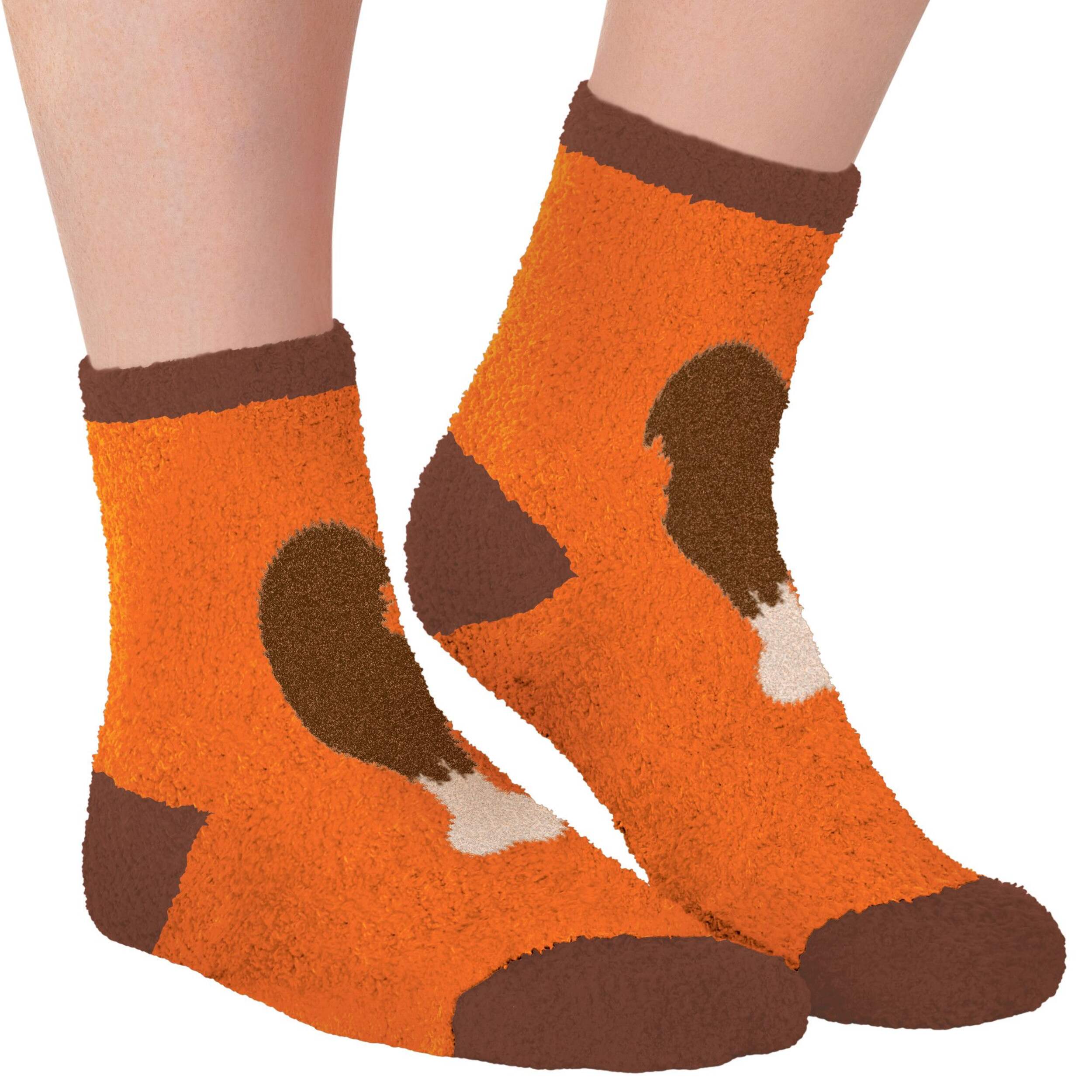 Chaussettes de dinde aux genoux à motif de losanges à peluche Thankful, adultes, taille unique Front_Three_Fourths_Angled_Right