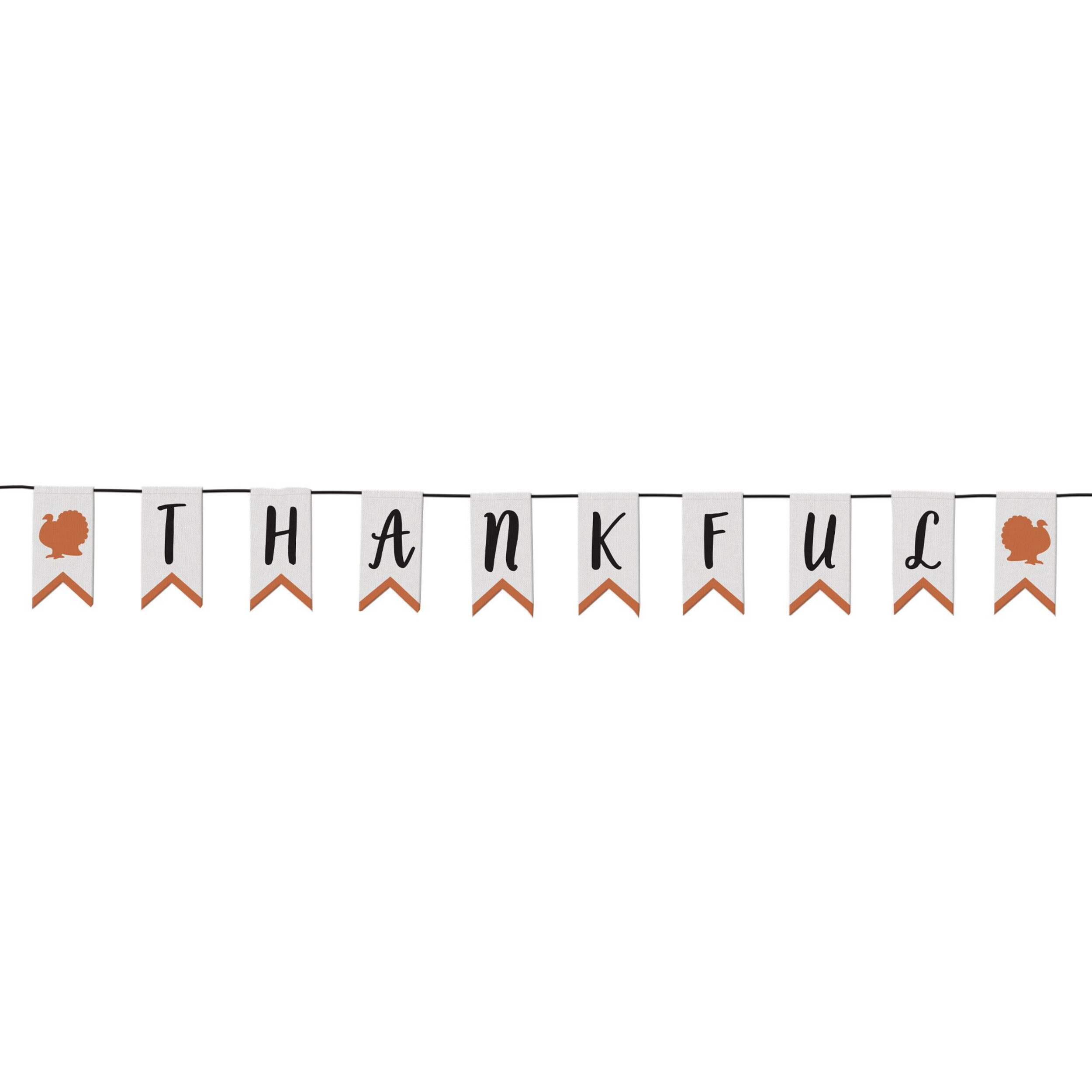 Thankful Canvas Pennant Banner for Thanksgiving Front_Flat
