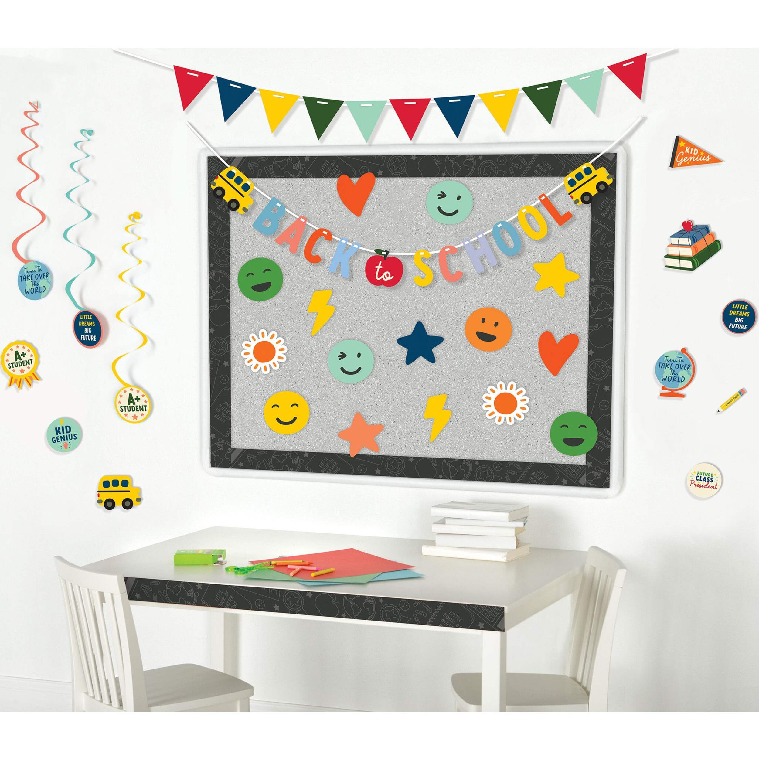 Back to School Classroom Decoration Kit with Banners & Cut-outs, Assorted Colours Composite_or_Mixed