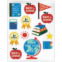 Back to School Classroom Icons Glitter Window Decorations Front_Flat