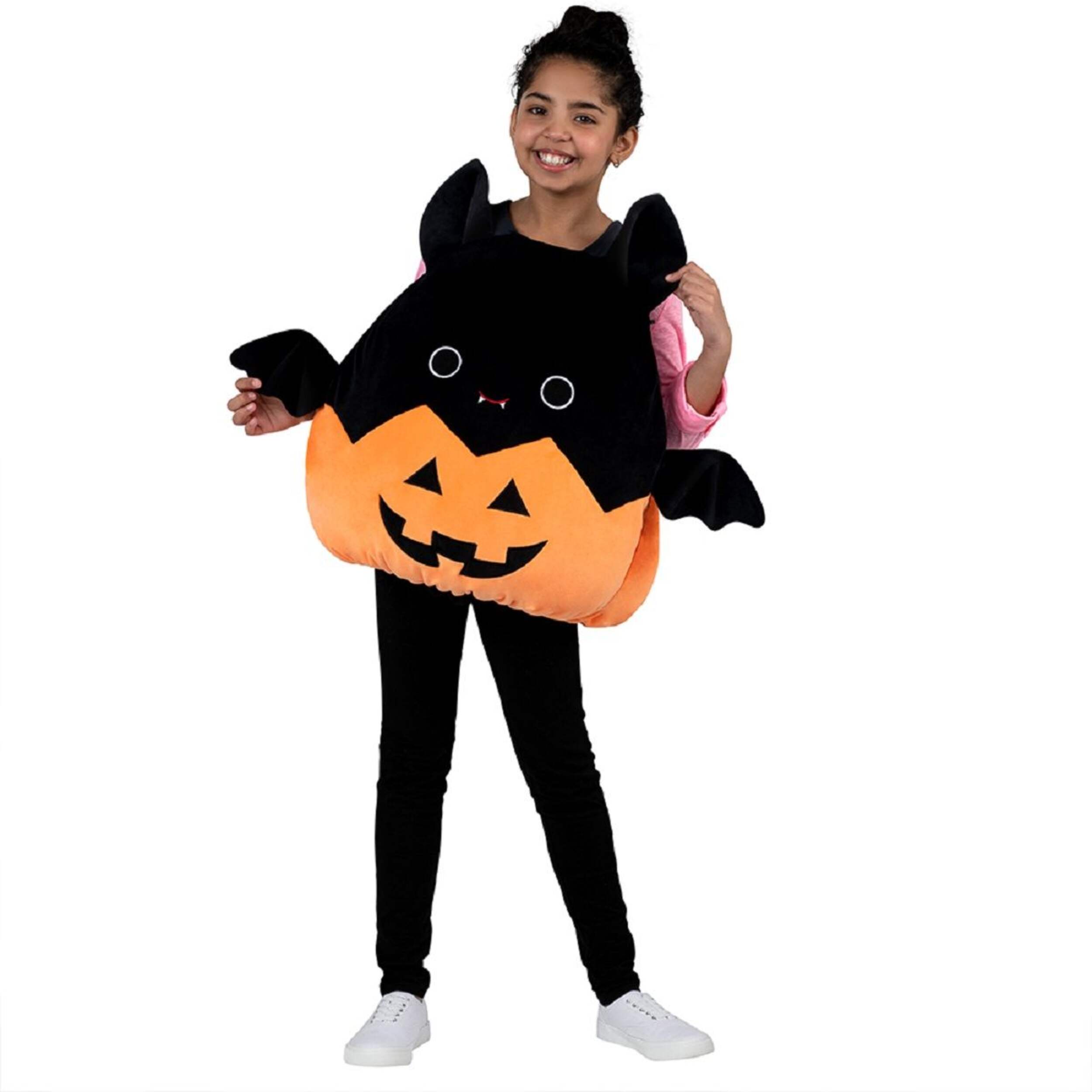 Child Squishmallows Emily the Bat Plush Stuffed Vest Costume, Unisex, One Size Front_Angled_Left