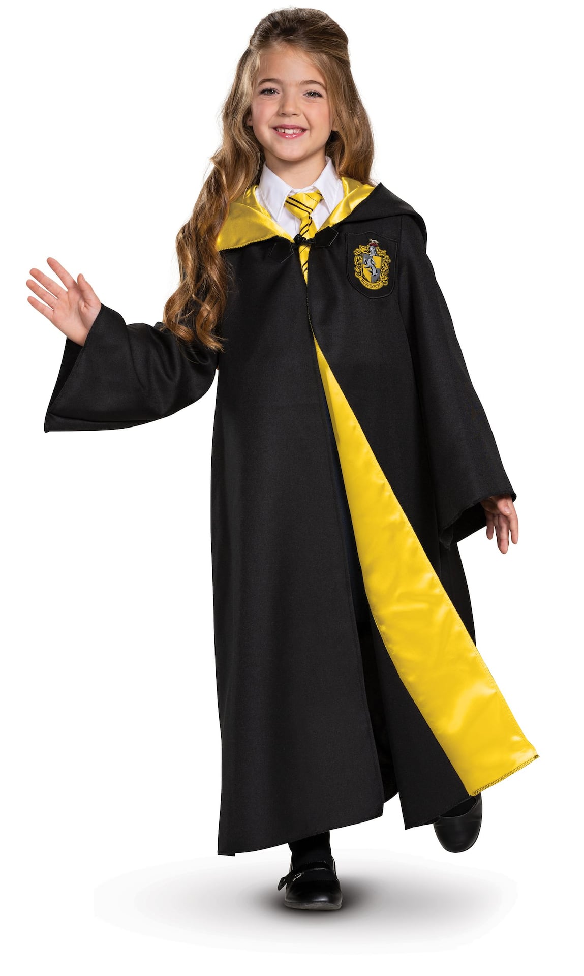 Costume d'Halloween classique robe de Poufsouffle avec capuchon de Harry  Potter, enfant, large, taille 10 à 12