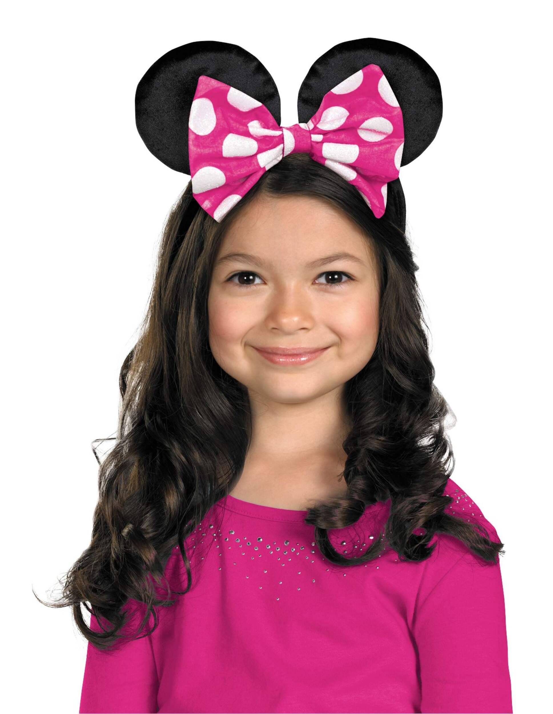 Disney Minnie Mouse Headband with Ears & Bow Halloween Accessory, One-Size Front_Flat