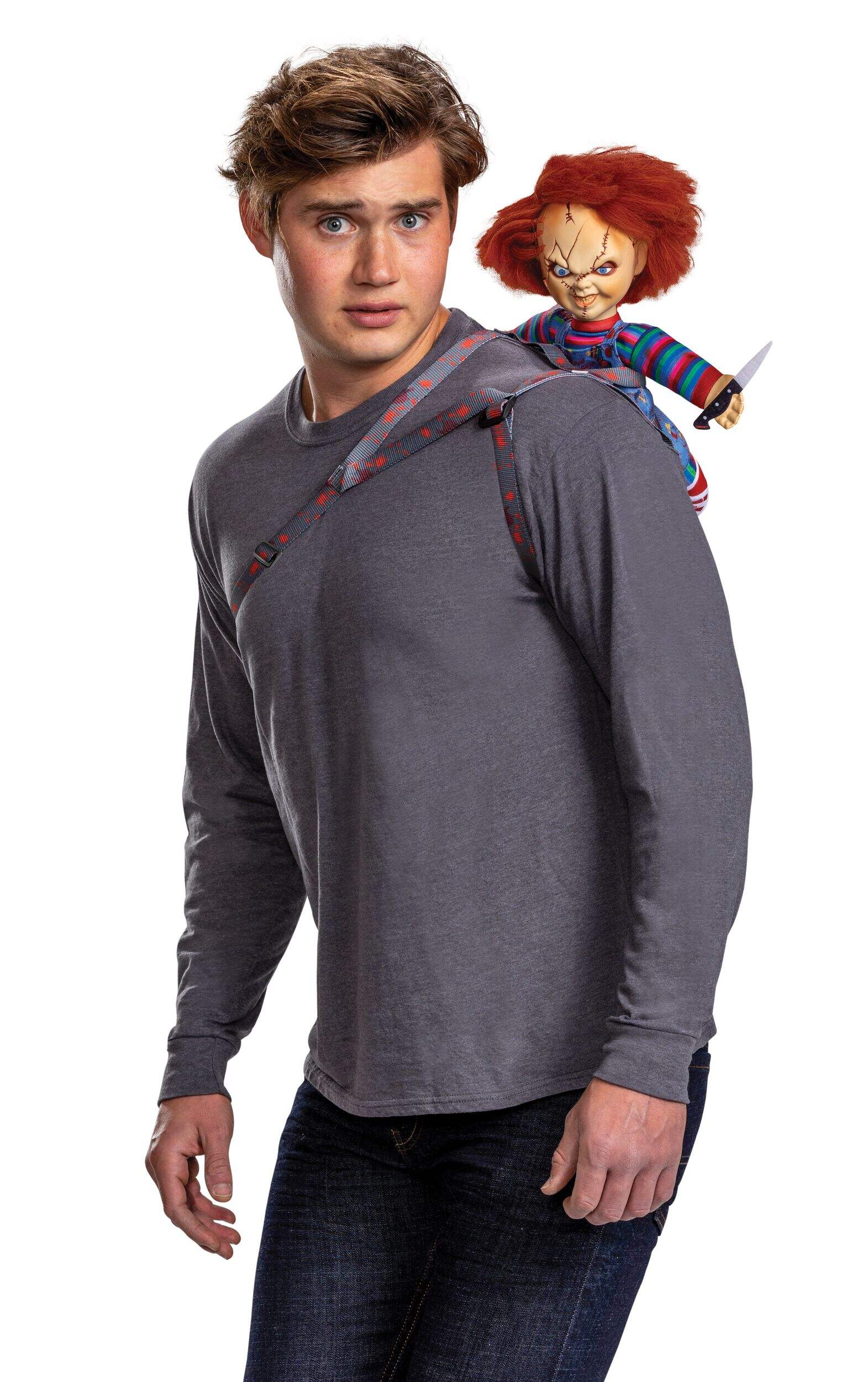 Adult Officially Licensed Chucky Backpack Costume Accessory, One Size Front_Angled_Left
