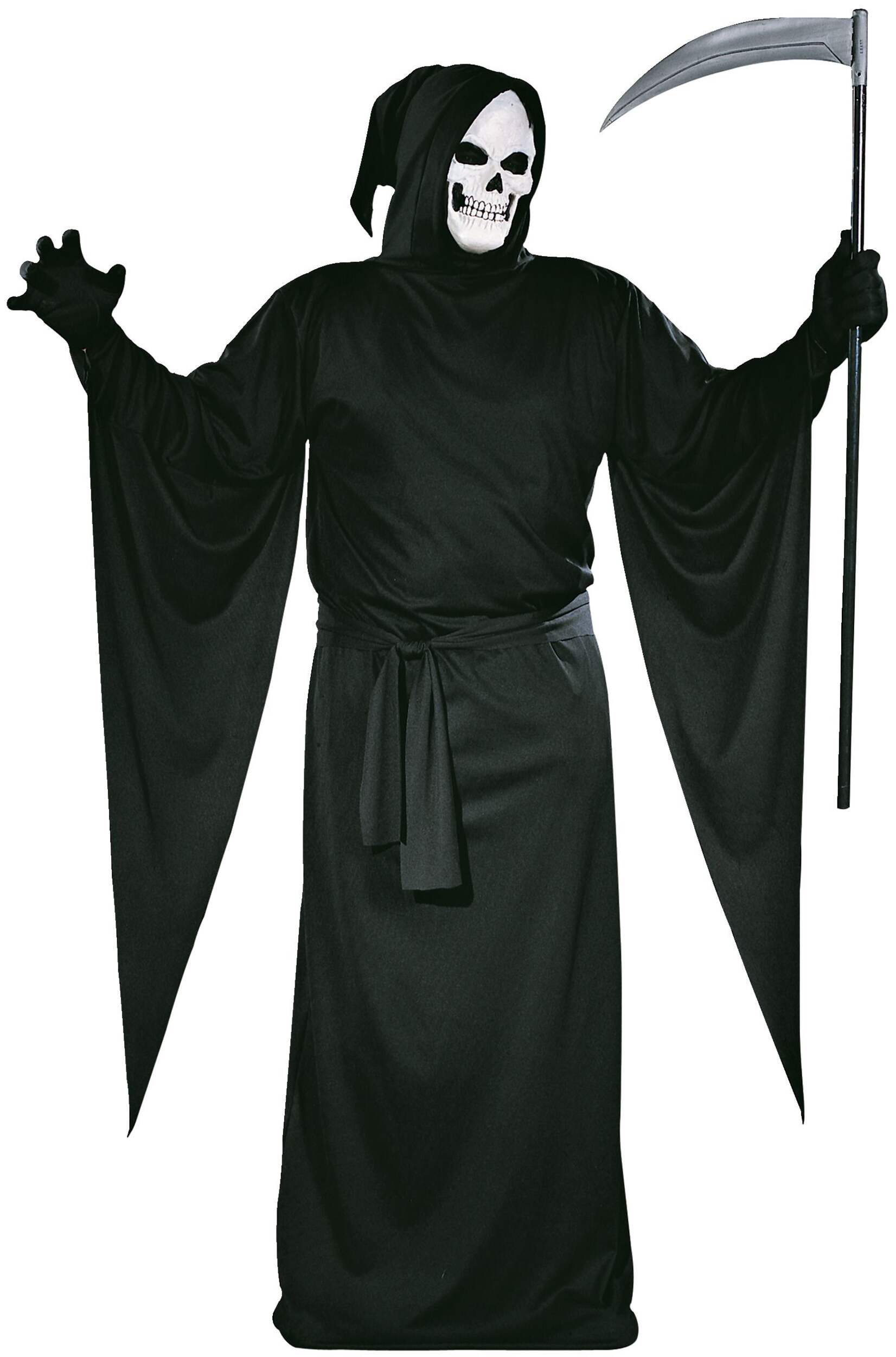 Grim Reaper Robe with Belt Halloween Costume, Adult, Standard Size Front_Flat