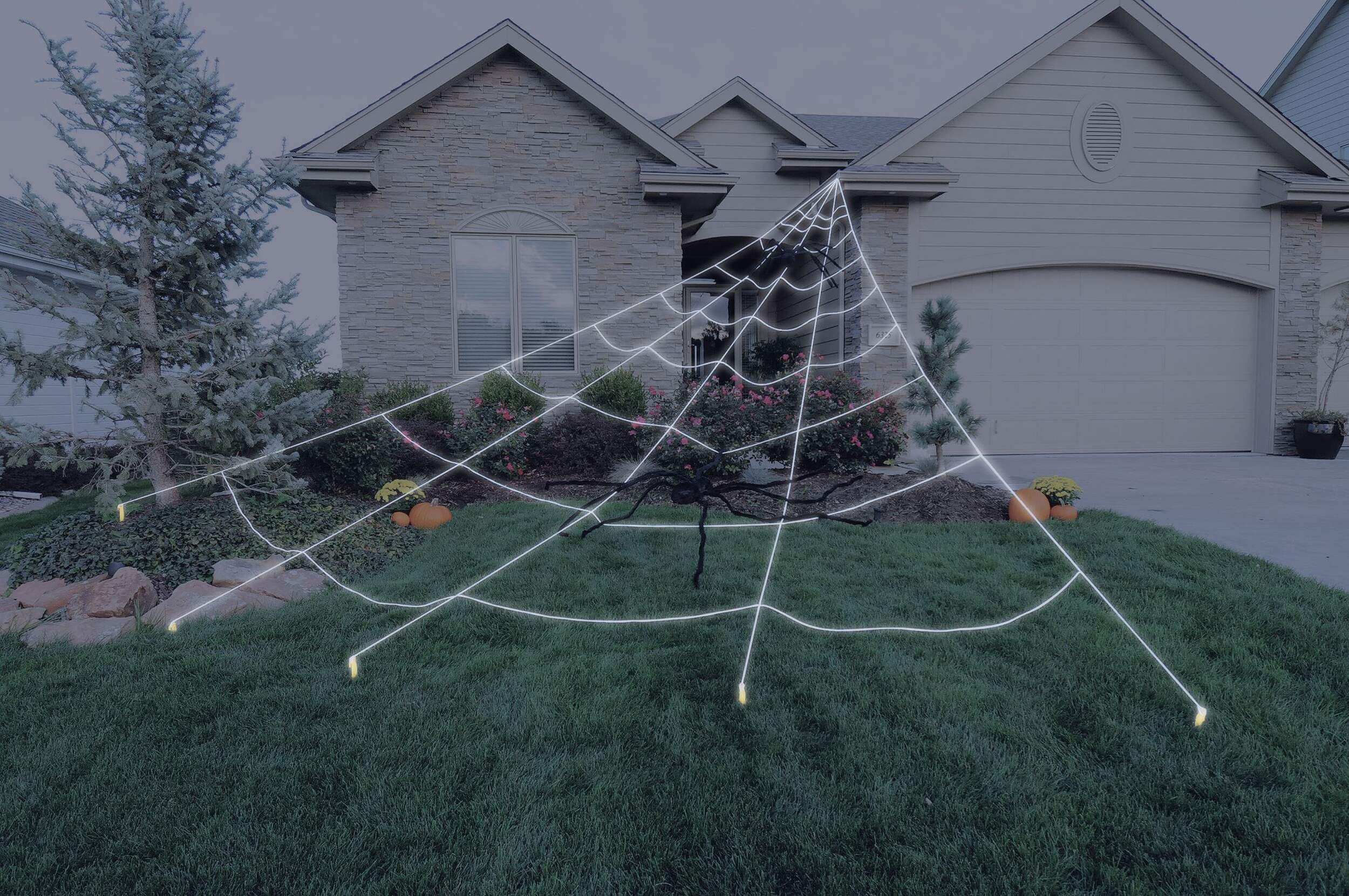Mega Spider Web Yard Set Halloween Decoration, 23-ft Front_Angled_Left