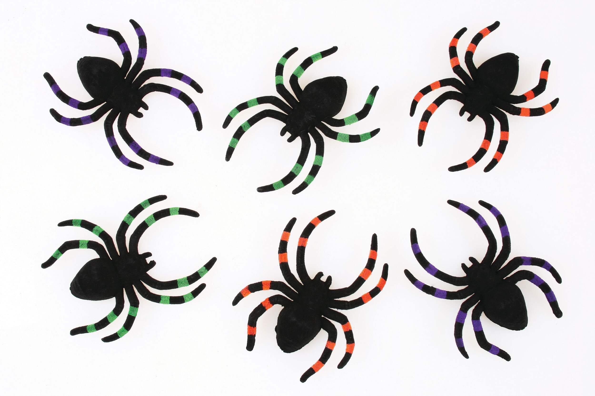 Creepy Glitter Foam Tarantulas Halloween Decoration, 2-pk Overhead_Flat