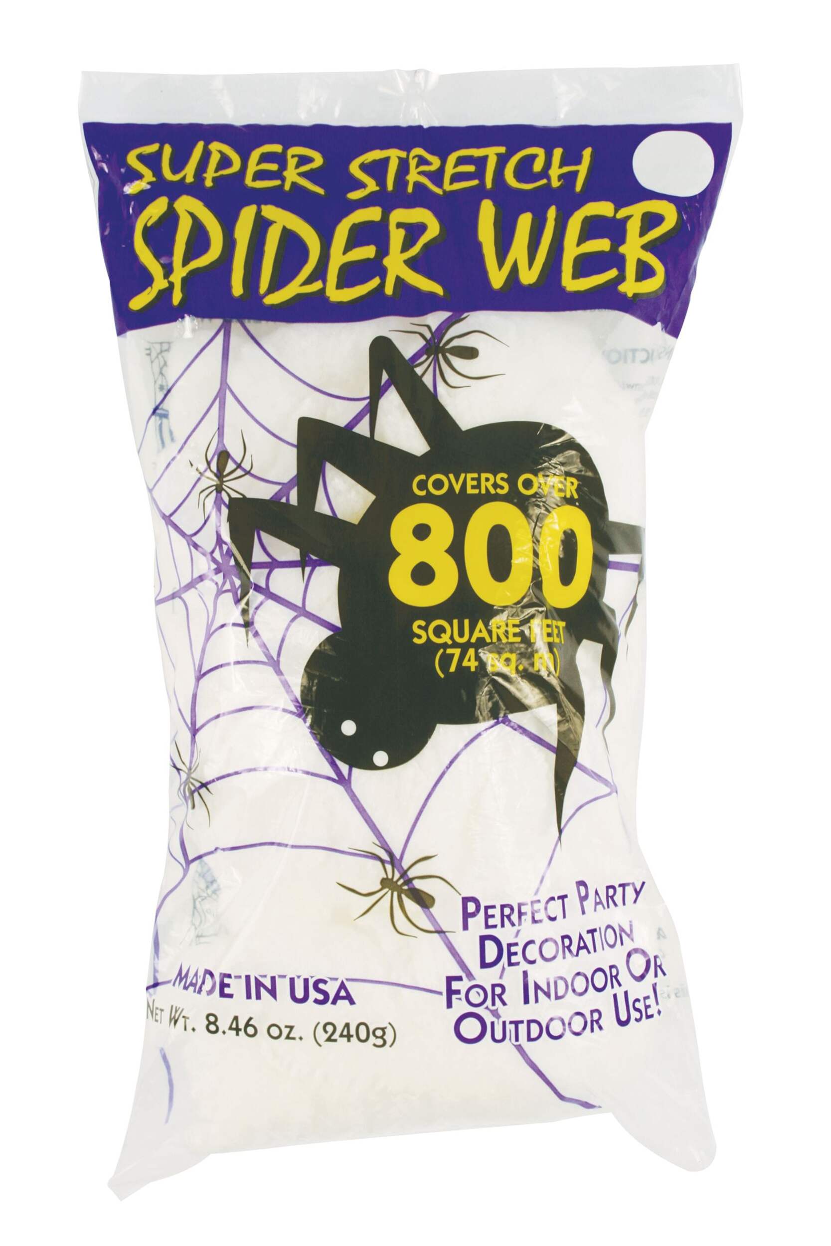 Halloween Stretch Spider Webs, 240-g Front_Flat