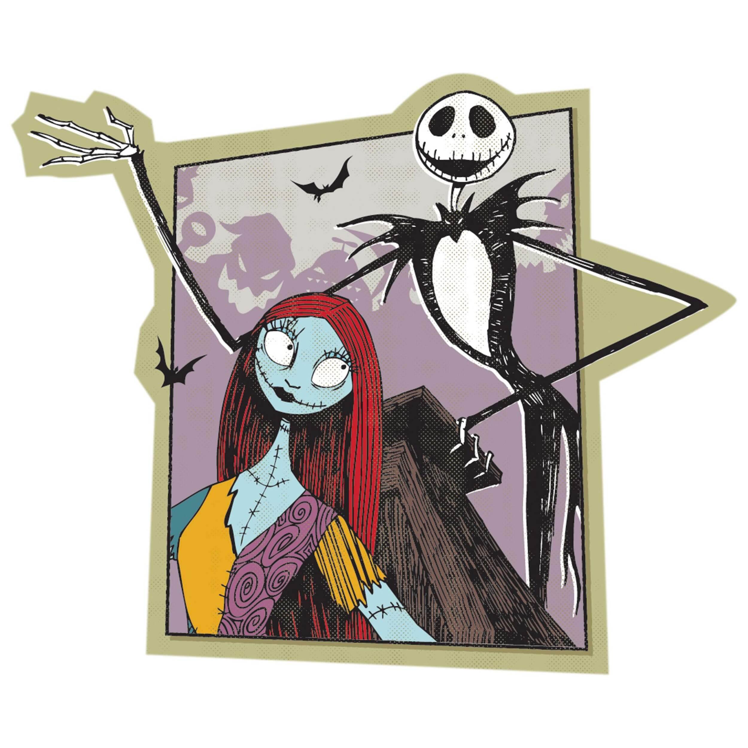Disney Nightmare Before Christmas Jack Skellington & Sally Sticker Front_Flat