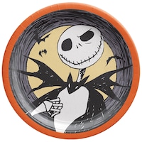 Nightmare Before Christmas Pumpkin King Round Plate, 10-in, 18-pk Overhead_Flat
