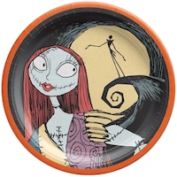 Nightmare Before Christmas Pumpkin King Round Plate, 6.5-in Overhead_Flat