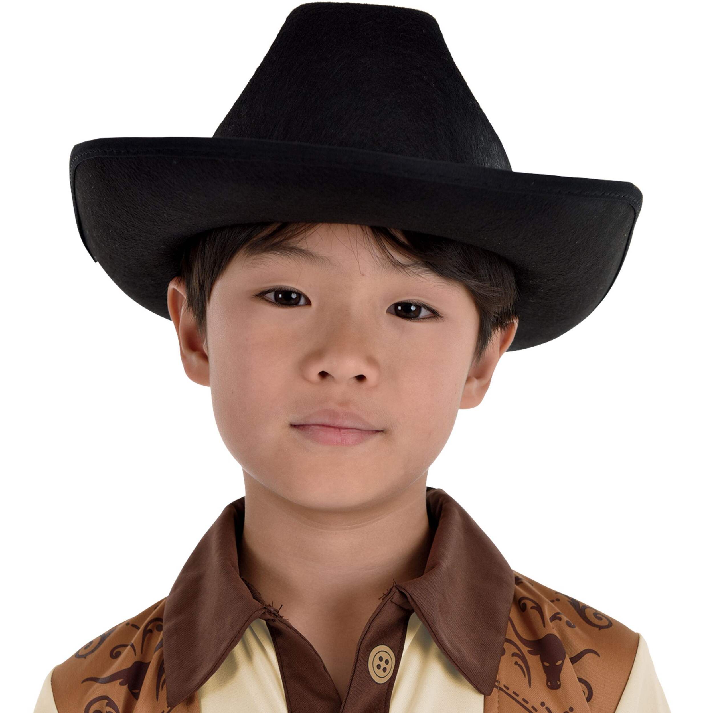 Chapeau de cowboy western moderne pour enfant Front_Flat