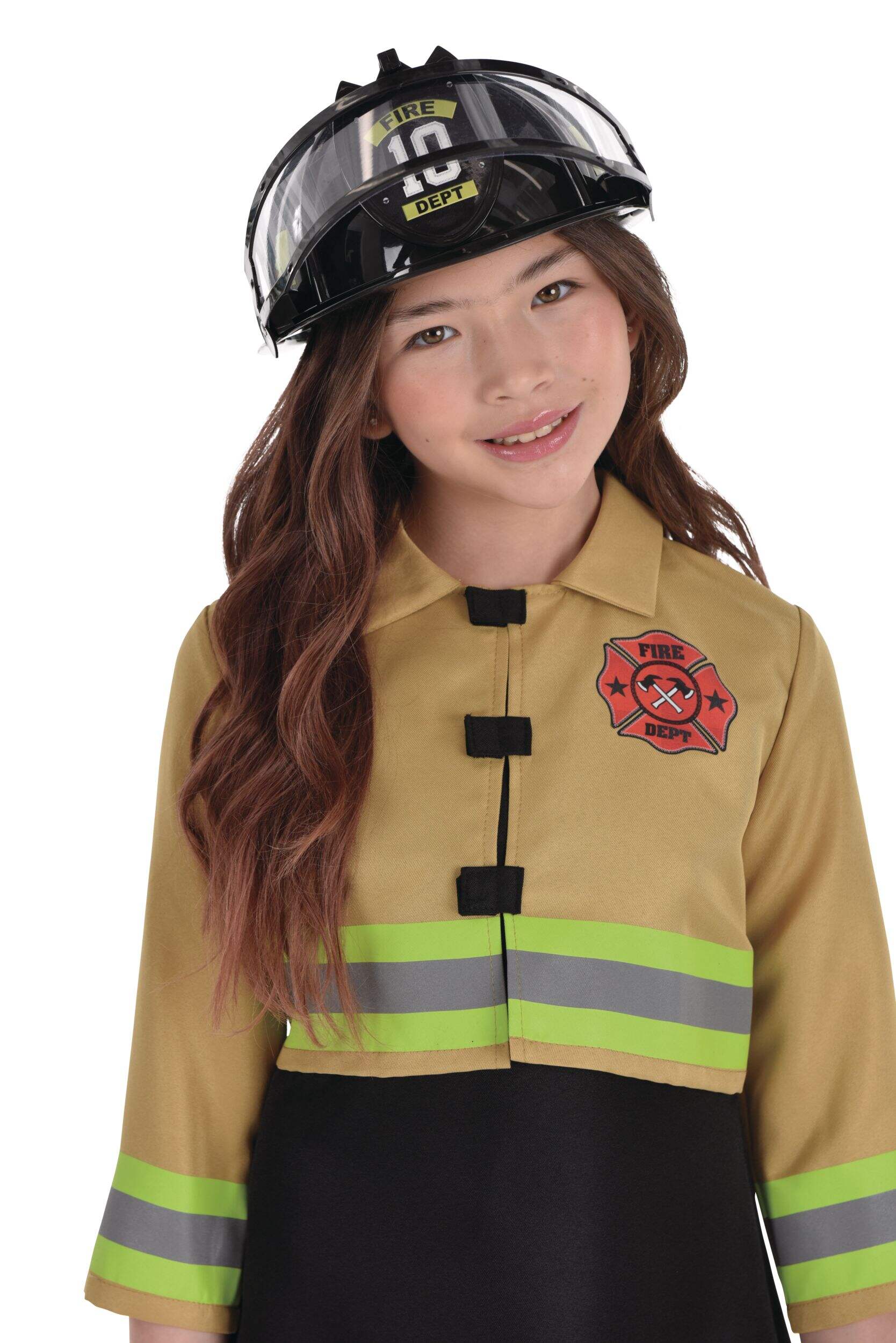 Kids' Plastic Firefighter Helmet, Black Front_Flat