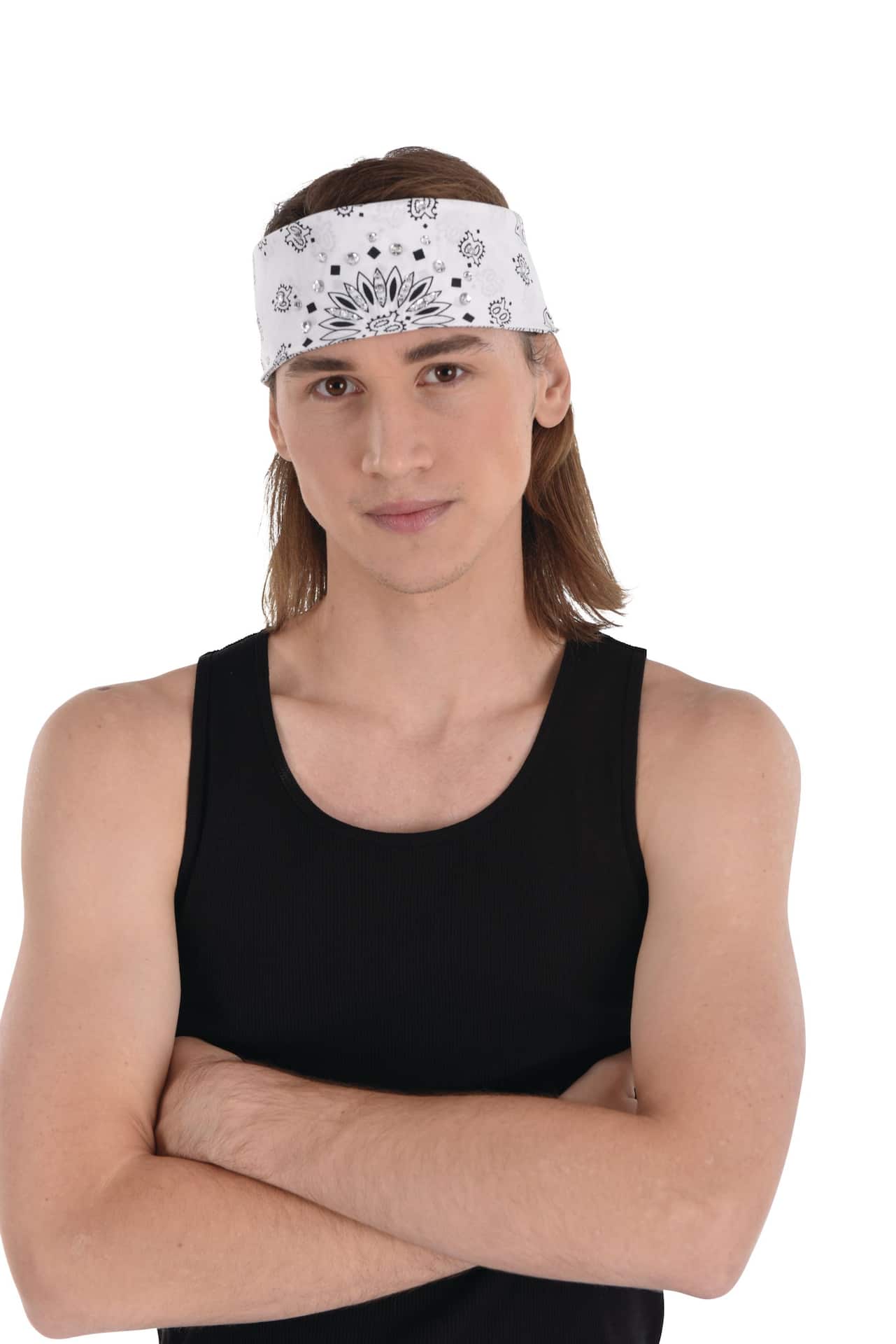 Decades 90s Refresh Paisley Bedazzled Bandana | Party City Decades 90s Refresh Paisley Bedazzled Bandana | Party City
