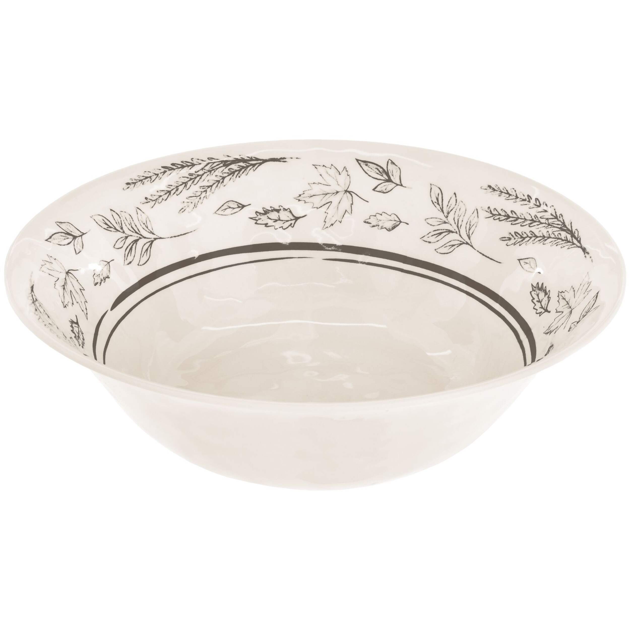 Thanksgiving Textured Plastic Melamine Reusable Serving Bowl, for Fall/Thanksgiving/Party Front_Elevated