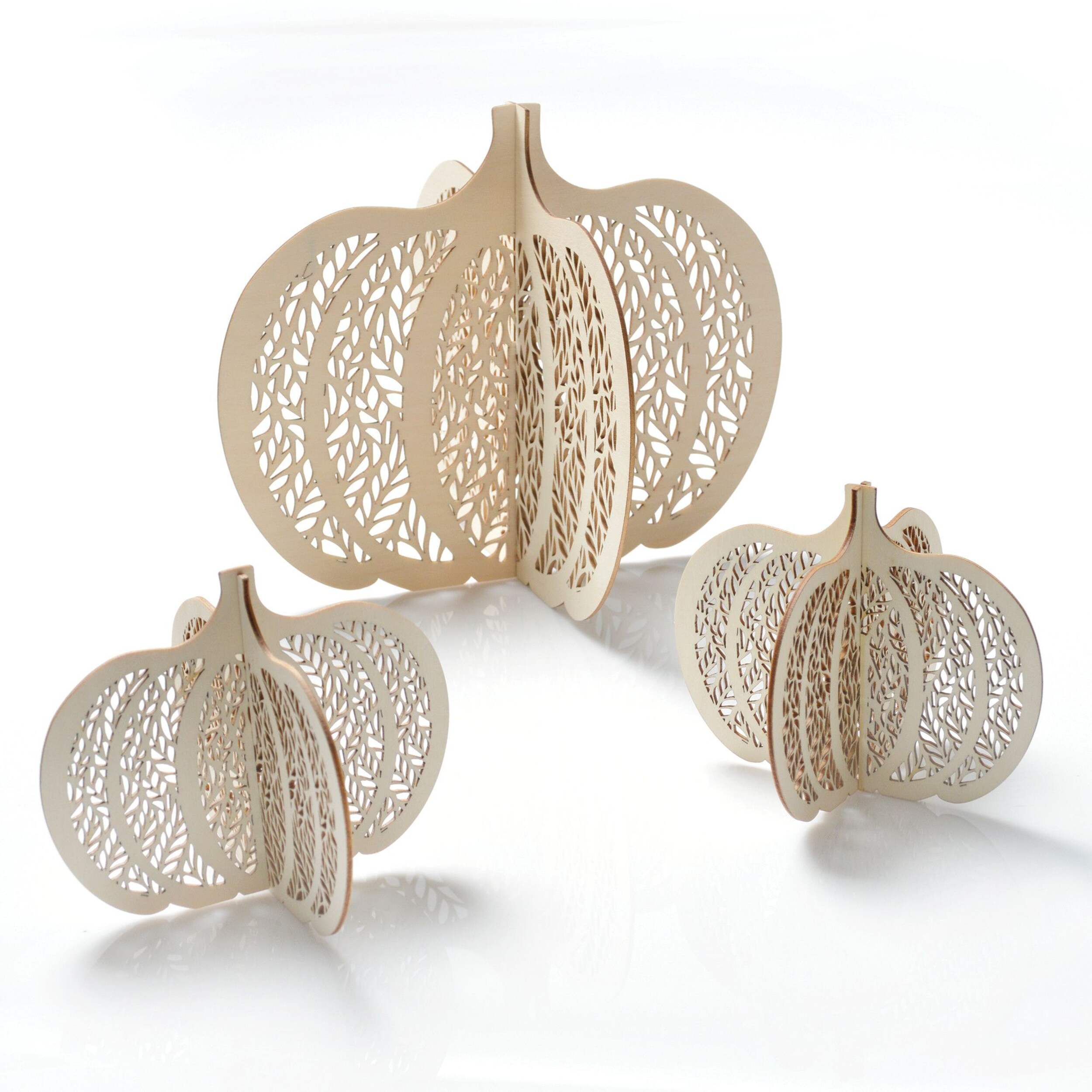 3D Pumpkins MDF Table Centerpiece Decoration, Bronze, 9-in, For Fall/Halloween/Party Composite_or_Mixed