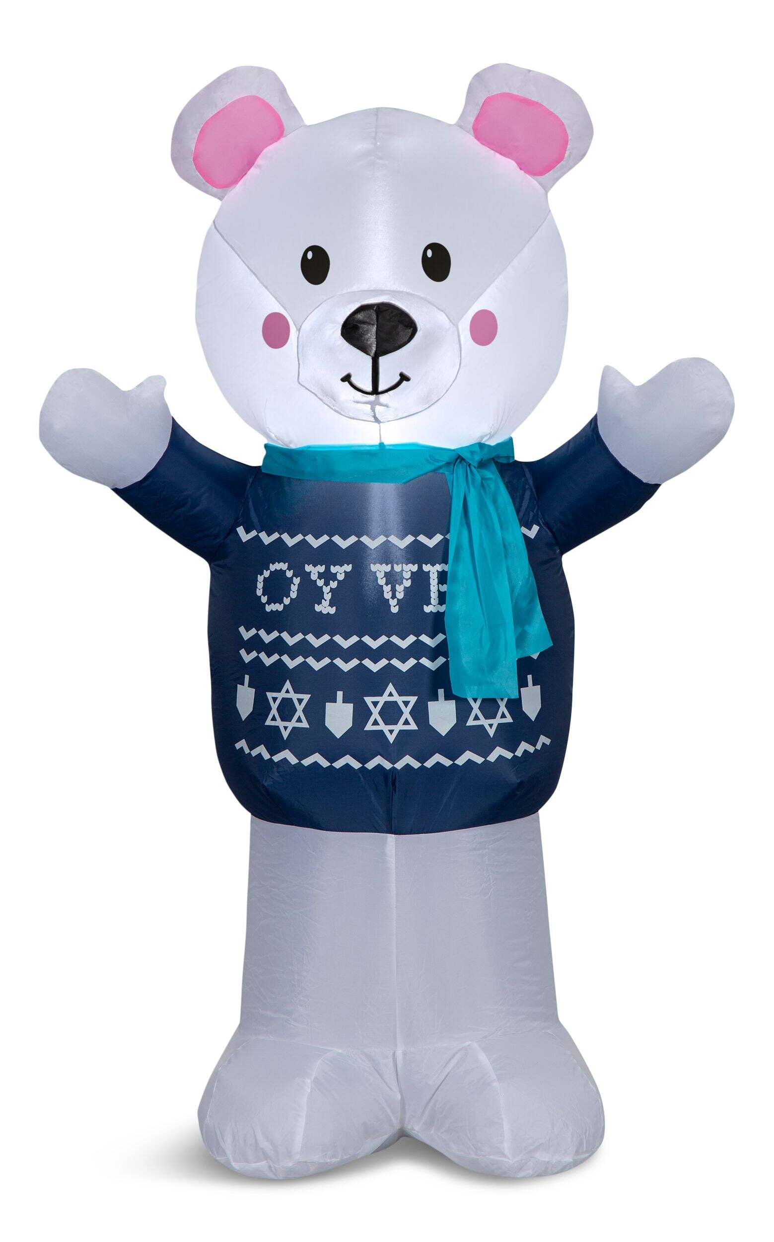 Hanukkah LED LightUp Airblown Polar Bear Inflatable, Self Inflating