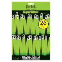 Glow Stick Necklaces, Green, One Size, 25-pk, for Canada Day/Summer/St. Patrick's Day Front_Flat
