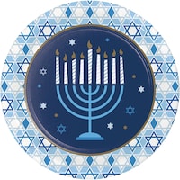 Assiettes à dîner en papier Célébration de Hanoukka, 9 po, paq. 8
