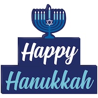 Affiche debout en MDF Ménorah Joyeuse Hanoukka