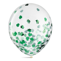 St. Patrick's Day Latex Confetti Shamrock Balloons, 12-in, 6-pk